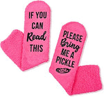 Funny Pickle Socks for Women Who Love Pickle, Novelty Pickle Gifts, Women's Gag Gifts, Gifts for Pickle Lovers, Funny Sayings If You Can Read This, Please Bring Me A Pickle Socks