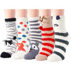 5 Pair Cozy Fuzzy Socks Super Soft Winter Plush Slipper Women's Girls Gift
