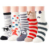 5 Pair Cozy Fuzzy Socks Super Soft Winter Plush Slipper Women's Girls Gift