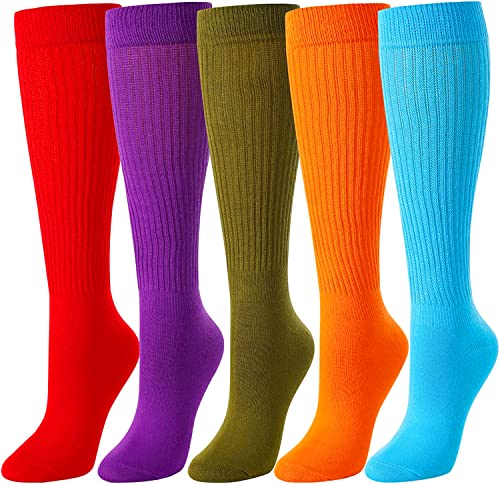 Women's Novelty Stacked Thick Slouch Trendy Assorted Socks Gifts-5 Pack