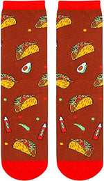 Taco Tuesday, Women's Taco Socks, Anniversary Gift for Her, Taco Lover Gift, Funny Food Socks, Novelty Taco Gifts for Mom, Funny Taco Socks for Taco Lovers