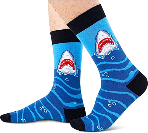 Men's Funny Thick Weird Shark Socks Gifts for Shark Lovers