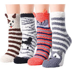 Women Socks Soft Fluffy Cozy Floor Bed Socks Casual Winter Birthday Gift for her 4 Pack
