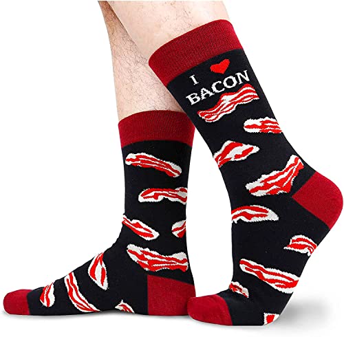 Men's Bacon Socks, Bacon Lover Gift, Funny Food Socks, Novelty Bacon Gifts, Gift Ideas for Men, Funny Bacon Socks for Bacon Lovers, Father's Day Gifts