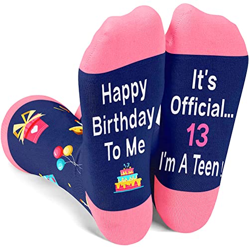 13th Birthday Gift for Girls , Gifts for 13 Year Old Girl, 13th Birthday Gifts Funny Fun Crazy Socks for Girls