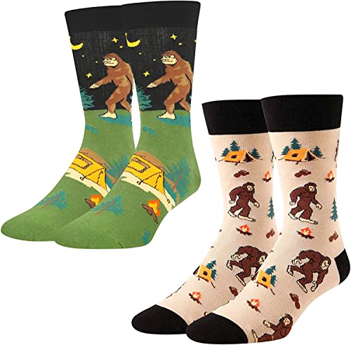 Funny Socks, Crazy Socks, Sasquatch Socks, Bigfoot Gifts, Unique Big Foot Sasquatch Gifts for Men, Sasquatch Gifts