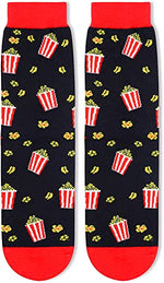 Funny Popcorn Socks for Men, Novelty Popcorn Gifts For Popcorn Lovers, Anniversary Gift For Him, Gift For Dad, Funny Food Socks, Mens Popcorn Themed Socks