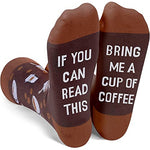 Coffee Gifts for Coffee Lovers Novelty If You Can Read This, Bring Me A Cup Of Coffee Socks, Drink Gifts for Women