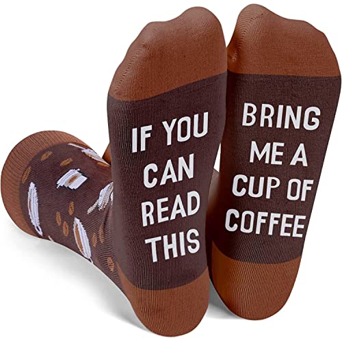 Coffee Gifts for Coffee Lovers Novelty If You Can Read This, Bring Me A Cup Of Coffee Socks, Drink Gifts for Women