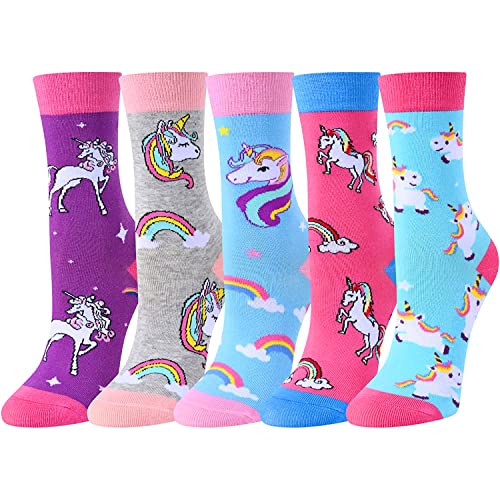 Toddler Girls Fashion Crew Crazy Unicorn Socks Gifts for Unicorn Lovers