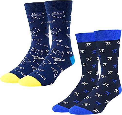 Funny Math Socks for Men, Novelty Men's Engineer Socks, Best Gifts for Math Teachers, Math Lovers, Perfect for Birthdays, Thanksgiving, Teacher's Day Gifts