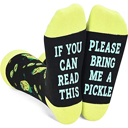 Funny Pickle Socks for Unisex Adult Who Love Pickle, Novelty Pickle Gifts,Men Women Gag Gifts, Gifts for Pickle Lovers, Funny Sayings If You Can Read This, Please Bring Me A Pickle Socks