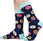 Novelty Donut Gifts for Men, Anniversary Gift for Him, Funny Food Socks, Men's Donut Socks, Gift for Dad, Funny Donut Socks for Donut Lovers