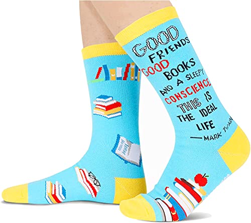 Women's Crazy Fun Book Socks Gifts for Reading Lovers