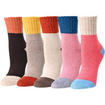 Women's Cozy Thick Wool Stylish Light Color Socks Gifts-5 Pack