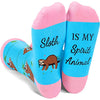 Unisex Stylish Thick Crew Funny Sloth Socks Gifts for Sloth Lovers