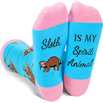 Funny Saying Sloth Gifts For Women,Sloth Is My Spirit Animal,Novelty Sloth Print Socks, Anniversary Gift, Gift For Her, Gift For Wife