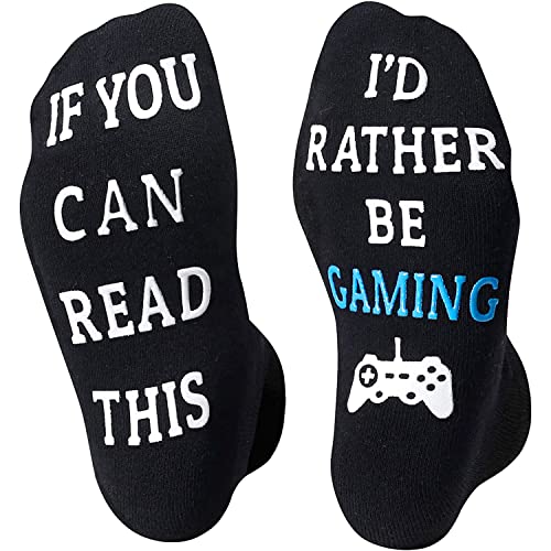 Women's Funny Towel Non-Skid Black Thick Novelty Gaming Socks Gifts for gamers