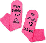 Unique 13th Birthday Gifts for 13 Year Old Girl, Funny 13th Birthday Socks, Crazy Silly Gift Idea for Sisters, Daughters, Friends, Birthday Gift for Her