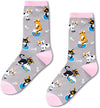 Women's Crazy Thick Gray Cute Cat Socks Gifts For Cat Lovers