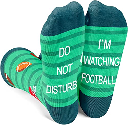 Men's Funny Green Cute Football Socks Gifts for Football Lovers
