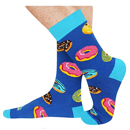 Funny Taco Bacon Pizza Donut Socks for Men, Food Socks, Novelty Food Gifts for Food Lovers, Birthday Gift, Holiday Gift, Father's Day Gifts, Christmas Gifts, Gifts for Him