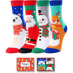 Funny Children Christmas Socks, Holiday Socks for Boys Girls 4 5 6 7 Years Old, Santa Socks, Stocking Stuffers, Novelty Christmas Gifts for Kids, Best Secret Santa Gifts, Xmas Gifts