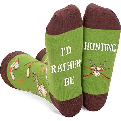 I'd Rather Be Hunting Socks Unisex, Funny Hunting Socks Gift for Hunters Men and Women who Love to Hunt