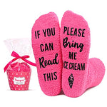 Funny Ice Cream Socks for Women Who Love Ice Cream, Novelty Ice Cream Gifts, Women's Gag Gifts, Gifts for Ice Cream Lovers, Funny Sayings If You Can Read This, Please Bring Me Ice Cream Socks