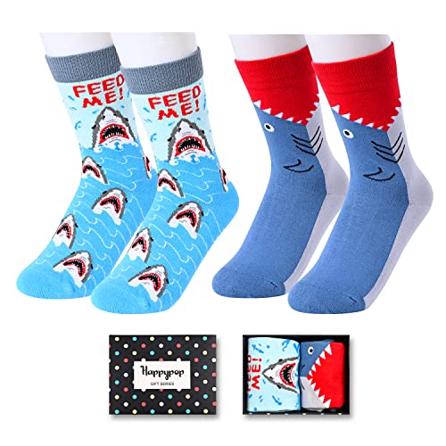 Shark Enthusiast Presents for Boys, Cool Gifts for Children, Fun Boys' Novelty Shark Socks, Gifts for 7-10 Years Old Boys