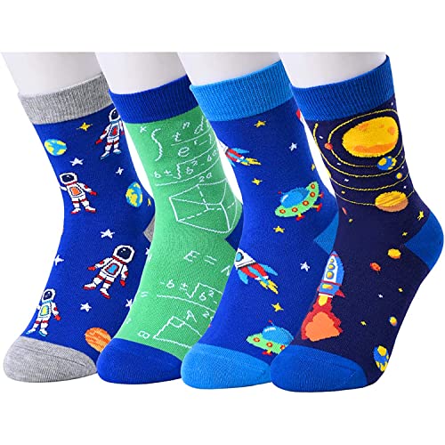 Toddler Crazy Warm Funny Space Socks Space Gifts-4 Pack