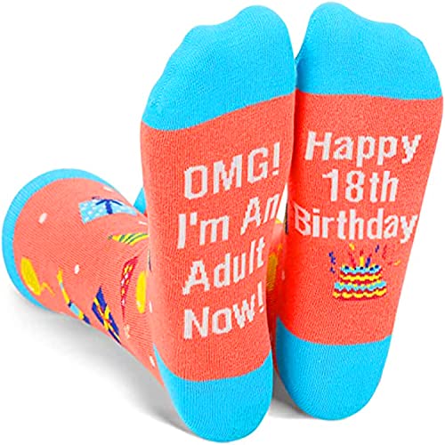 18th Birthday Gift for Her, Unique Presents for 18-Year-Old Girl, Funny Birthday Idea for Teenage Girls Crazy Silly 18th Birthday Socks