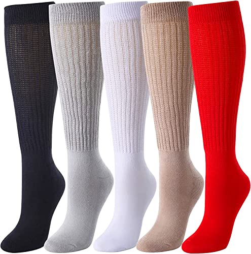 Women's Retro Stacked Slouch Trendy Assorted Socks Gifts-5 Pack