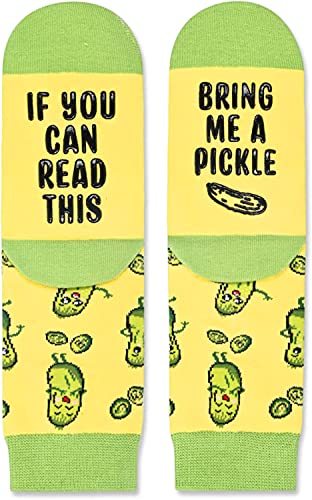 Funny Pickle Socks for Kids Who Love Pickle, Novelty Pickle Gifts, Children's Gag Gifts, Gifts for Pickle Lovers, Funny Sayings If You Can Read This, Bring Me A Pickle Socks, Gifts for 7-10 Years Old