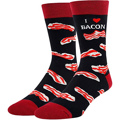 Men's Bacon Socks, Bacon Lover Gift, Funny Food Socks, Novelty Bacon Gifts, Gift Ideas for Men, Funny Bacon Socks for Bacon Lovers, Father's Day Gifts