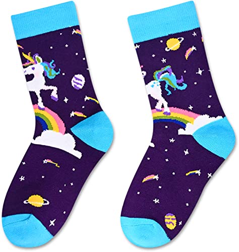 Unicorn Lover Gifts for Girls Unique Presents for Kids Fun Girls' Novelty Unicorn Socks, Gifts for 4-7 Years Old Girls