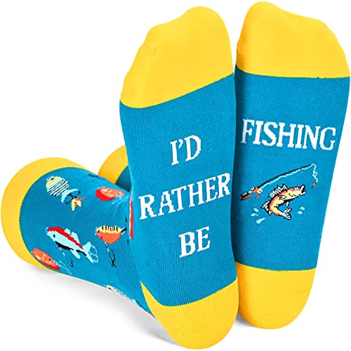 Novelty Fishing Socks for Men Women who Love to Fishing, Funny Gifts for Fishermen, Fishing Enthusiasts Gifts