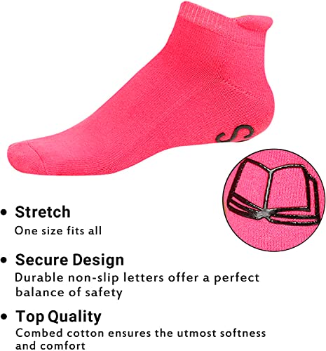 Women's Novelty Non-Slip Funny Book Socks Gifts for Students