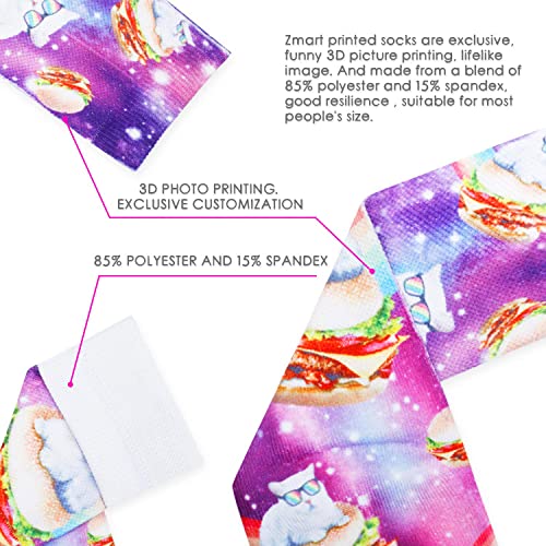 Women's Fun Tube Novelty Galaxy Cat Socks Gifts For Cat Lovers