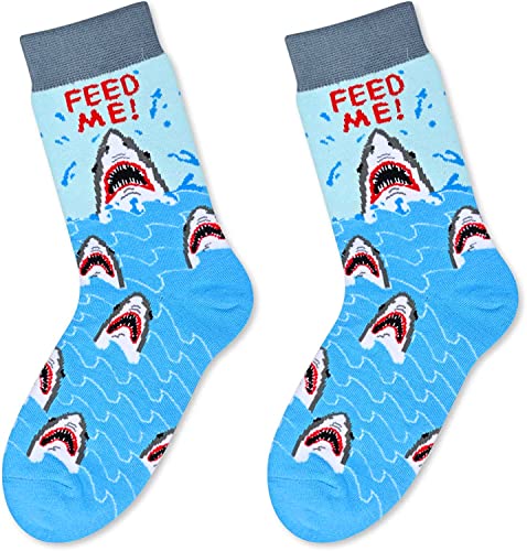 Shark Lover Gifts for Boys Cute Shark Gifts for Son Fun Boys Novelty Shark Socks Marine Gifts, Gifts for 7-10 Years Old Boys