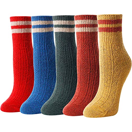 Women Funny Socks Wool Socks Winter Socks Warm Socks Vintage Socks Funny Gifts for Women You Love 5 Pairs