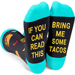 Funny Taco Socks for Women Who Love Taco, Novelty Taco Gifts, Women's Gag Gifts, Gifts for Taco Lovers,Taco Tuesday, If You Can Read This, Bring Me Some Tacos Socks