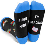 Men's Crazy Mid-Calf Knit Funny Book Socks Gifts for Reading Lovers