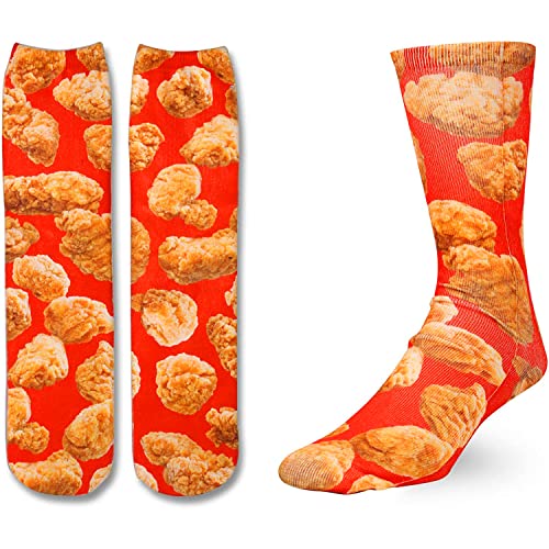 Unisex Chicken Nugget Socks, 3D Print Socks, Chicken Nugget Lover Gift, Funny Food Socks, Novelty Chicken Nugget Gifts, Gift Ideas for Men Women, Funny Chicken Nugget Socks for Valentines Gifts, Christmas Gifts