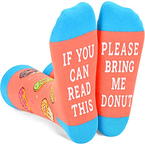 Unisex Donut Socks, Donut Lover Gift, Funny Food Socks, Novelty Donut Gifts, Gift Ideas for Men Women, Funny Donut Socks for Donut Lovers, Valentines Gifts, Christmas Gifts