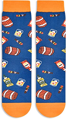 Bourbon Socks for Men Women,Funny Novelty Gifts for Bourbon and Whiskey Drinkers, Unisex Drinking Socks