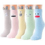 Monster Lover Gifts for Women Monster Gifts for Girl Lady Female Fuzzy Crazy Monster Socks 5 Pairs