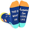 Crazy Novelty Socks, Gifts for Son, Unique Gifts from Mom and Dad, Perfect Father to Son and Mother to Son Gifts, My Son Gifts Best Son Gifts