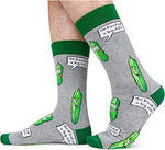 Gift for Dad, Men's Pickle Socks, Anniversary Gift for Him, Pickle Lover Gift, Funny Food Socks, Novelty Pickle Gifts for Men, Funny Pickle Socks for Pickle Lovers