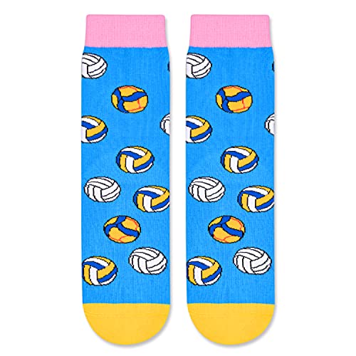 Novelty Volleyball Socks For Boys Girls, Funny Volleyball Gifts, Ball Sports Lover Gifts, Unisex Pattern Socks for Kids, Funny Socks, Cute Socks, Fun Volleyball Themed Socks, Gifts for 7-10 Years Old